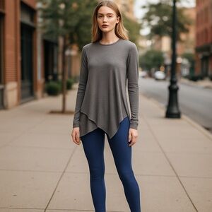Lululemon Gray Asymmetrical Long Sleeve Top